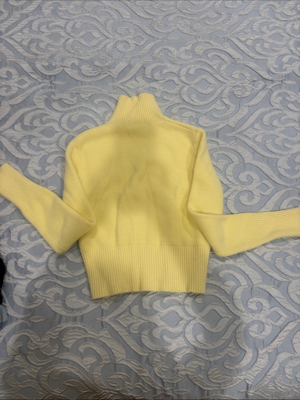 Zara Pale Yellow Turtleneck Ribbed Knit Sweater